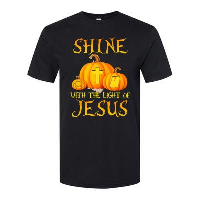 Shine With The Light Of Jesus Christian Halloween Pumpkin Softstyle® CVC T-Shirt