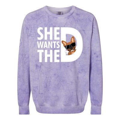 She Wants The D Dog Pug For Funny Joke Fans Meaningful Gift Colorblast Crewneck Sweatshirt