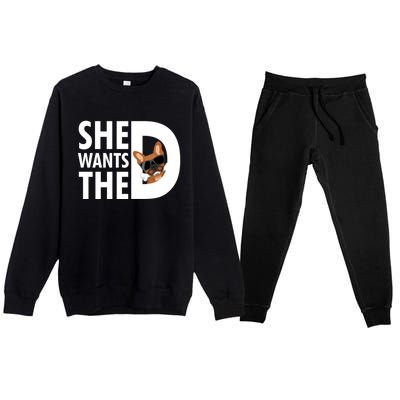 She Wants The D Dog Pug For Funny Joke Fans Meaningful Gift Premium Crewneck Sweatsuit Set