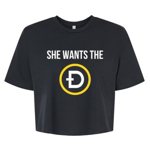 She Wants The D Dogecoin Funny Crypto Meme Cool Gift Bella+Canvas Jersey Crop Tee