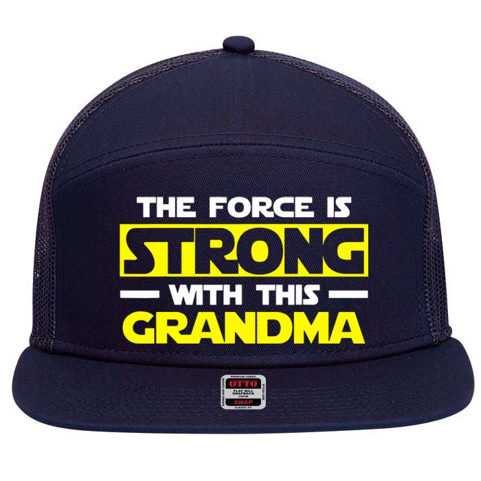 Strong With This My Grandma 7 Panel Mesh Trucker Snapback Hat