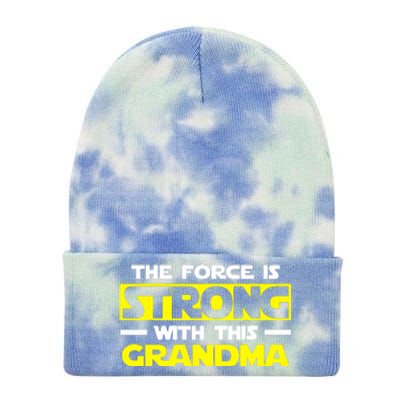 Strong With This My Grandma Tie Dye 12in Knit Beanie