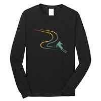 Skier With Tracks In Deep Powder Snow Freeride Gifts Long Sleeve Shirt