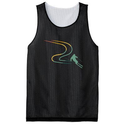 Skier With Tracks In Deep Powder Snow Freeride Gifts Mesh Reversible Basketball Jersey Tank