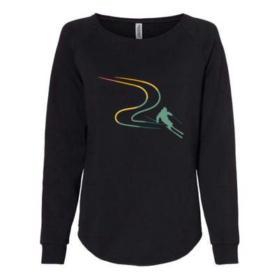 Skier With Tracks In Deep Powder Snow Freeride Gifts Womens California Wash Sweatshirt