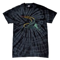 Skier With Tracks In Deep Powder Snow Freeride Gifts Tie-Dye T-Shirt