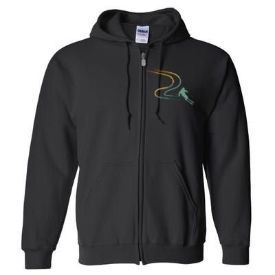 Skier With Tracks In Deep Powder Snow Freeride Gifts Full Zip Hoodie