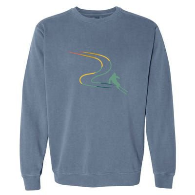 Skier With Tracks In Deep Powder Snow Freeride Gifts Garment-Dyed Sweatshirt