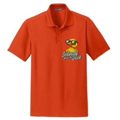 Seriously What The Duck Duck Lover Pun Dry Zone Grid Polo