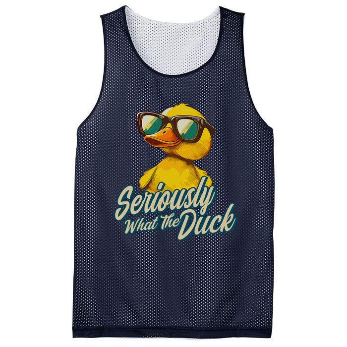 Seriously What The Duck Duck Lover Pun Mesh Reversible Basketball Jersey Tank