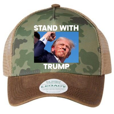 Stand With Trump Fight Gun Shot Fired Rally Shooting Legacy Tie Dye Trucker Hat