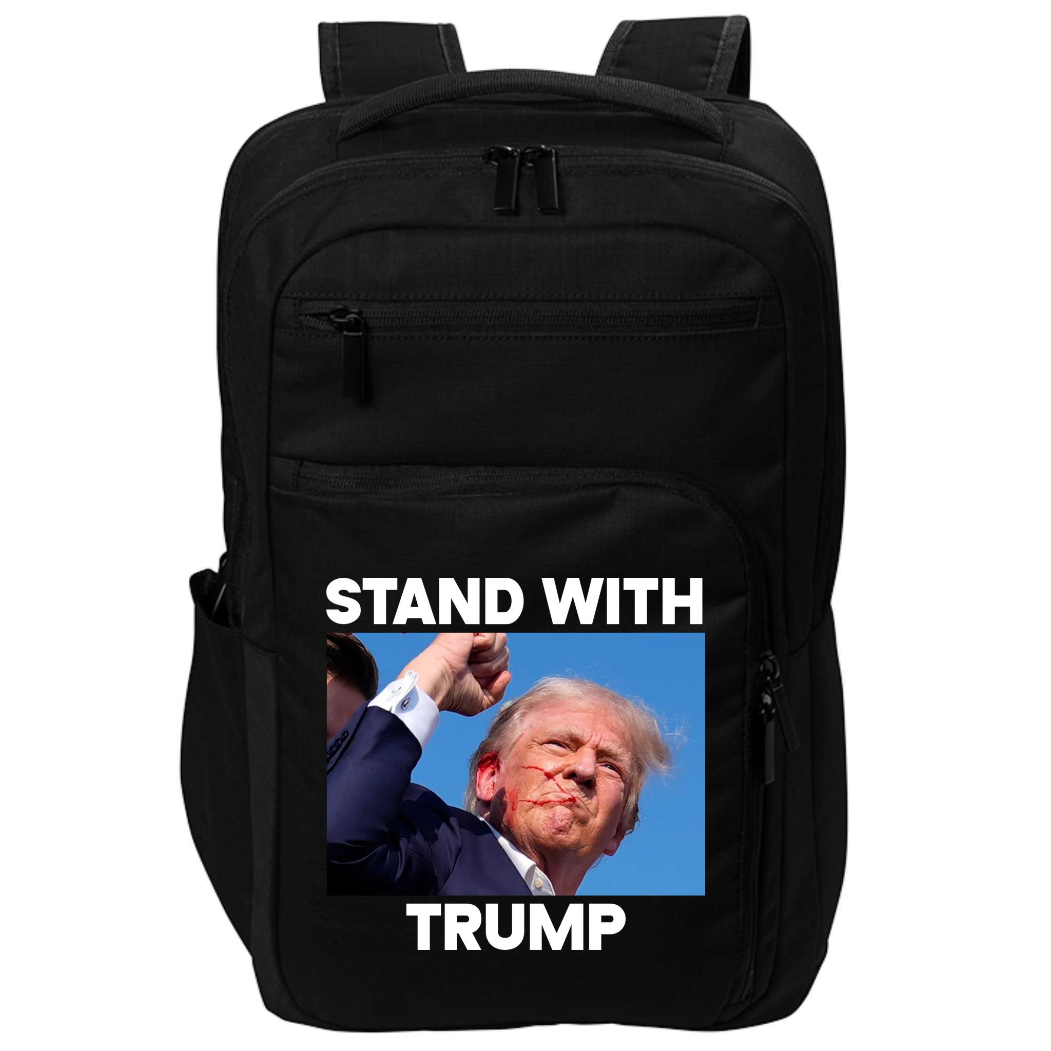 Stand With Trump Fight Gun Shot Fired Rally Shooting Impact Tech Backpack