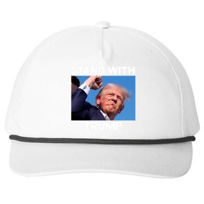 Stand With Trump Fight Gun Shot Fired Rally Shooting Snapback Five-Panel Rope Hat