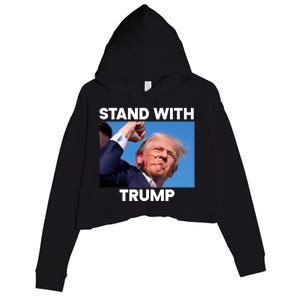 Stand With Trump Fight Gun Shot Fired Rally Shooting Crop Fleece Hoodie