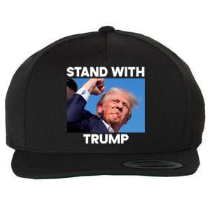 Stand With Trump Fight Gun Shot Fired Rally Shooting Wool Snapback Cap