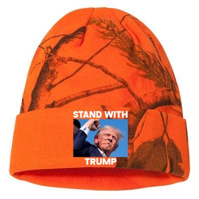 Stand With Trump Fight Gun Shot Fired Rally Shooting Kati Licensed 12" Camo Beanie