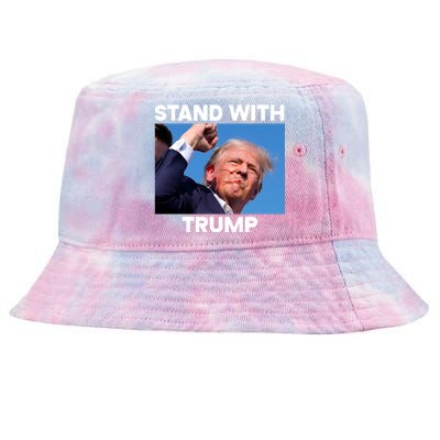 Stand With Trump Fight Gun Shot Fired Rally Shooting Tie-Dyed Bucket Hat