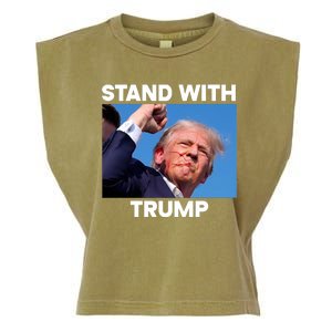 Stand With Trump Fight Gun Shot Fired Rally Shooting Garment-Dyed Women's Muscle Tee