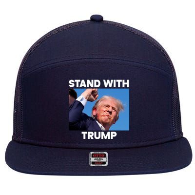 Stand With Trump Fight Gun Shot Fired Rally Shooting 7 Panel Mesh Trucker Snapback Hat