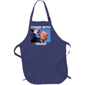 Stand With Trump Fight Gun Shot Fired Rally Shooting Full-Length Apron With Pockets