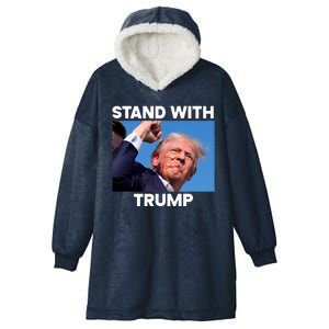 Stand With Trump Fight Gun Shot Fired Rally Shooting Hooded Wearable Blanket