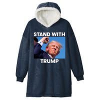 Stand With Trump Fight Gun Shot Fired Rally Shooting Hooded Wearable Blanket