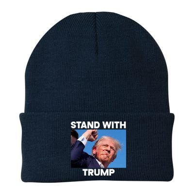 Stand With Trump Fight Gun Shot Fired Rally Shooting Knit Cap Winter Beanie