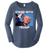 Stand With Trump Fight Gun Shot Fired Rally Shooting Women's Perfect Tri Tunic Long Sleeve Shirt