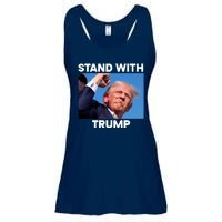 Stand With Trump Fight Gun Shot Fired Rally Shooting Ladies Essential Flowy Tank