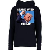 Stand With Trump Fight Gun Shot Fired Rally Shooting Womens Funnel Neck Pullover Hood