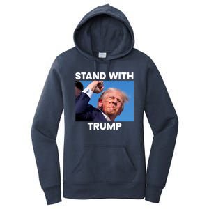 Stand With Trump Fight Gun Shot Fired Rally Shooting Women's Pullover Hoodie