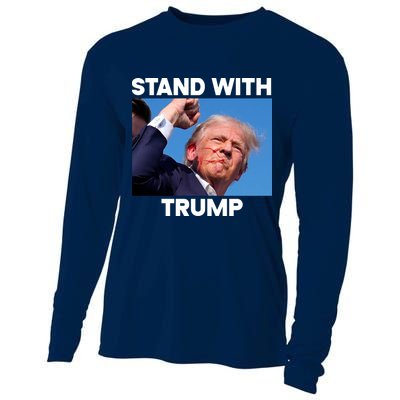 Stand With Trump Fight Gun Shot Fired Rally Shooting Cooling Performance Long Sleeve Crew