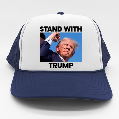 Stand With Trump Fight Gun Shot Fired Rally Shooting Trucker Hat