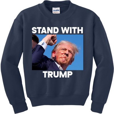 Stand With Trump Fight Gun Shot Fired Rally Shooting Kids Sweatshirt
