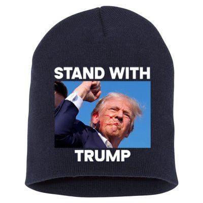 Stand With Trump Fight Gun Shot Fired Rally Shooting Short Acrylic Beanie