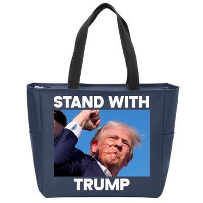 Stand With Trump Fight Gun Shot Fired Rally Shooting Zip Tote Bag