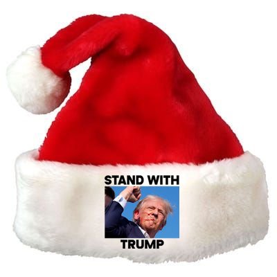 Stand With Trump Fight Gun Shot Fired Rally Shooting Premium Christmas Santa Hat