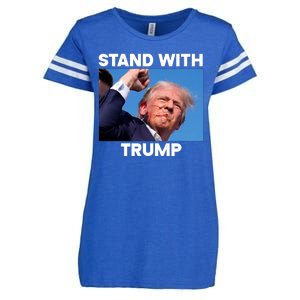 Stand With Trump Fight Gun Shot Fired Rally Shooting Enza Ladies Jersey Football T-Shirt