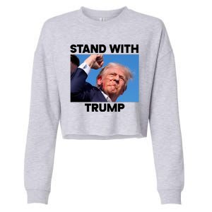 Stand With Trump Fight Gun Shot Fired Rally Shooting Cropped Pullover Crew