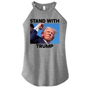 Stand With Trump Fight Gun Shot Fired Rally Shooting Women's Perfect Tri Rocker Tank