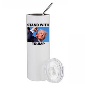 Stand With Trump Fight Gun Shot Fired Rally Shooting Stainless Steel Tumbler