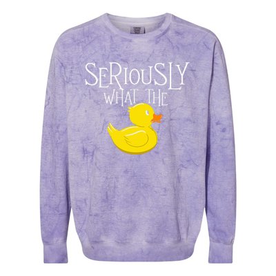 Seriously What The Duck Duck Lover Pun Colorblast Crewneck Sweatshirt