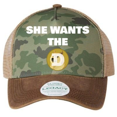 She Wants The D Funny Dogecoin To The Moon Meme Crypto Gift Legacy Tie Dye Trucker Hat