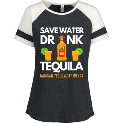 Save Water Tequila National Tequila Day Gift Enza Ladies Jersey Colorblock Tee