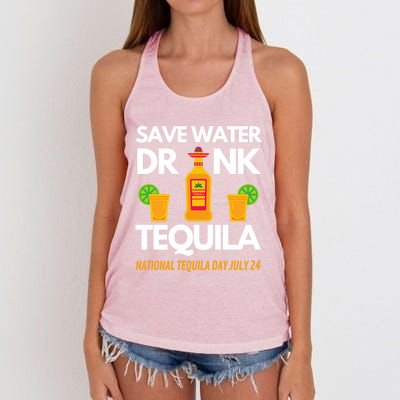 Save Water Tequila National Tequila Day Gift Women's Knotted Racerback Tank