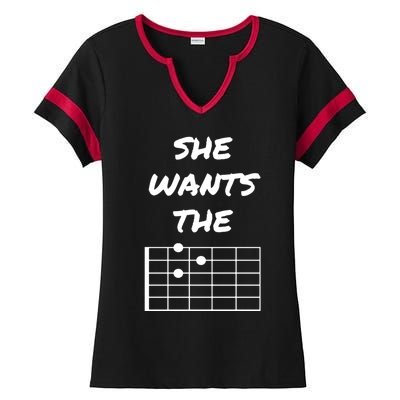 She Wants The D Guitarist Musician Gift Ladies Halftime Notch Neck Tee