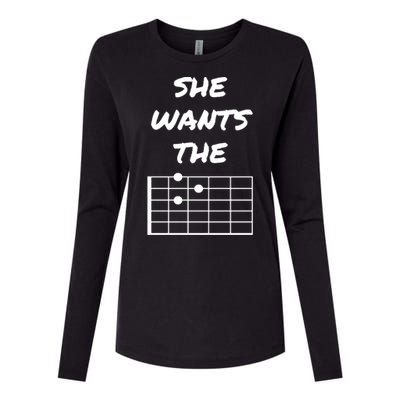 She Wants The D Guitarist Musician Gift Womens Cotton Relaxed Long Sleeve T-Shirt