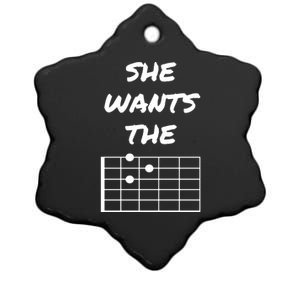 She Wants The D Guitarist Musician Gift Ceramic Star Ornament