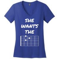 She Wants The D Guitarist Musician Gift Women's V-Neck T-Shirt