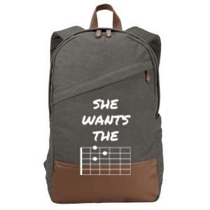 She Wants The D Guitarist Musician Gift Cotton Canvas Backpack